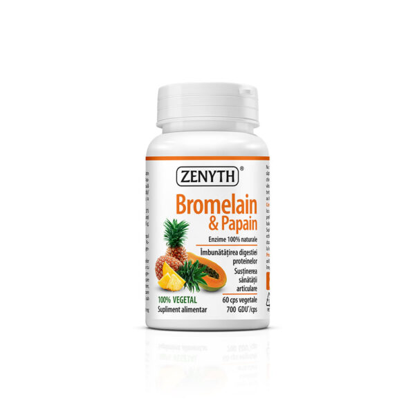 Bromelaina și Papaina, 60 capsule, Zenyth