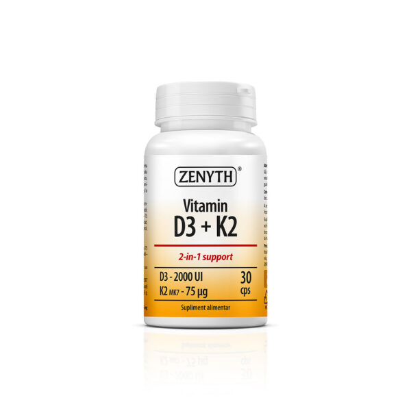 Vitamina D3 2000 UI + K2, 30 capsule, Zenyth