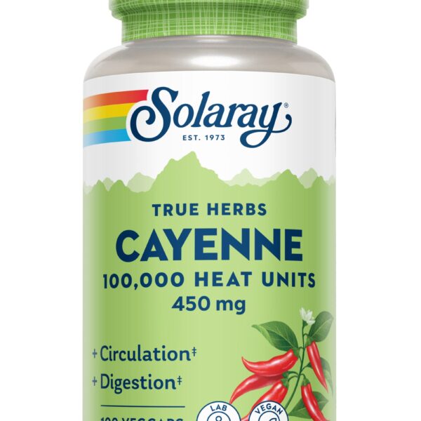Cayenne (Ardei Iute), 450mg, Solaray, 100 capsule, Secom