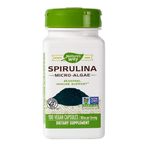 Spirulina Micro Algae, Natures Way, 380 mg, 100 capsule, Secom