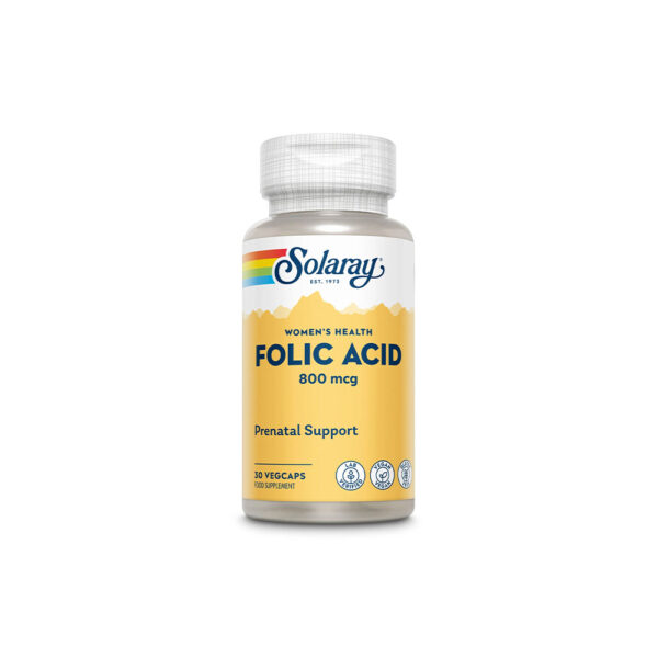 Acid Folic 800 mcg, Solaray, 30 capsule, Secom