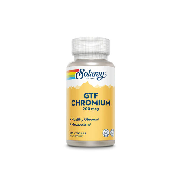 Chromium GTF, Solaray, 100 capsule vegetale, 200 mcg, Secom