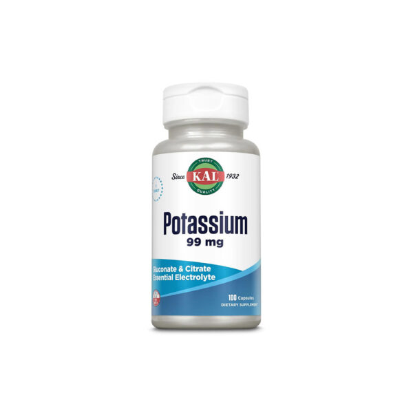 Potassium 99 mg, Kal, 100 capsule, Secom