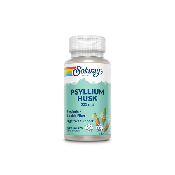 Psyllium Husk, Solaray, 100 capsule vegetale, 525 mg, Secom