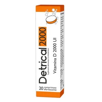 Detrical D3, 20 comprimate efervescente, 2000 UI, Zdrovit