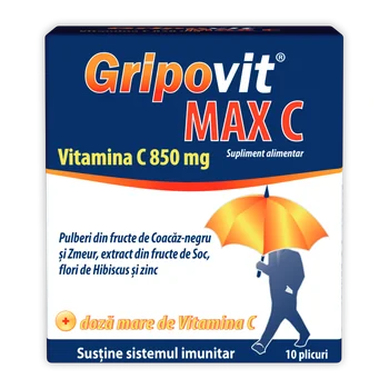 Gripovit Max C, 10 plicuri, Zdrovit