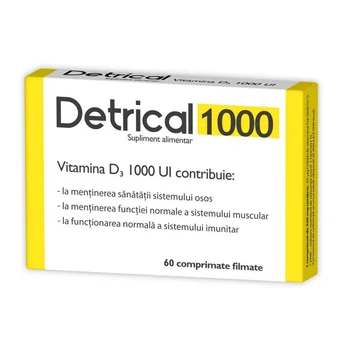 Detrical D3, 60 comprimate filmate, 1000 UI, Zdrovit