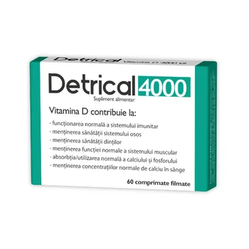 Detrical D3, 60 comprimate, 4000 UI, Zdrovit