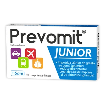 Prevomit Junior 6+, 28 comprimate filmate, Zdrovit