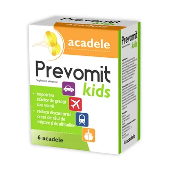 Prevomit Kids 3ani+, 6 Acadele Aromă Lămâie, Zdrovit