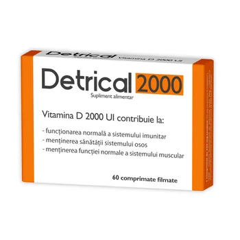 Detrical D3, 60 comprimate filmate, 2000 UI, Zdrovit