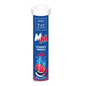 Vitamine și Minerale cu Ginseng, 24 comprimate efervescente, Zdrovit