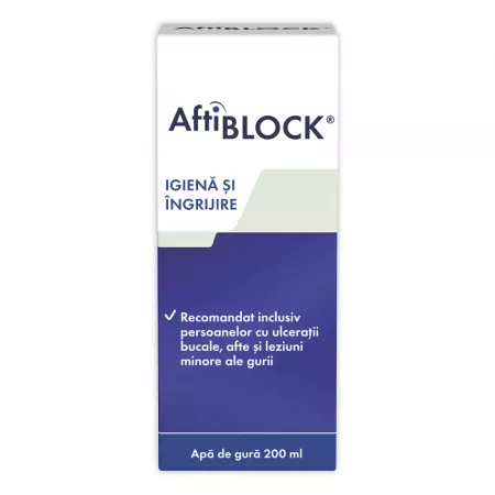 Aftiblock Apă de Gură, 200 ml, Zdrovit