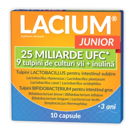 Lacium Junior, 10 capsule cu eliberare prelungită, 25 Miliarde UFC, Zdrovit