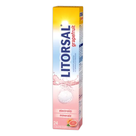 Litorsal, Aromă Grapefruit, 24 comprimate efervescente, Zdrovit