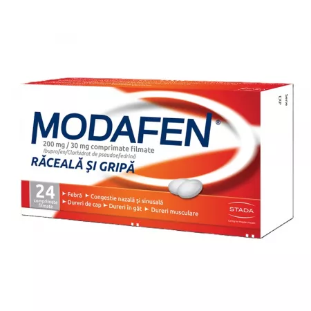 Modafen, 24 comprimate filmate, 200 mg/30 mg, Stada