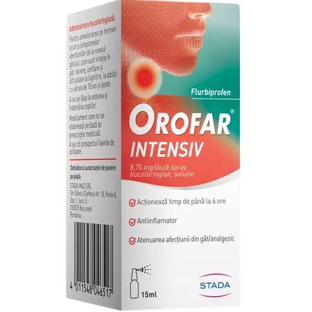 Orofar Intensiv, spray bucofaringian, 15 ml, Stada