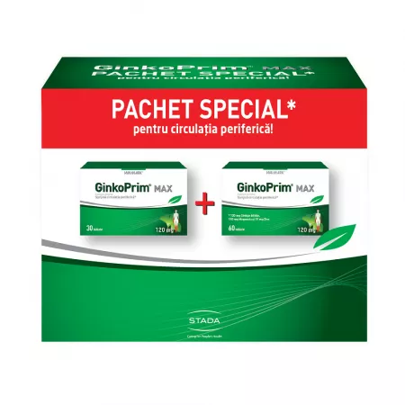 Ginkoprim Max, 60 + 30 comprimate, 120 mg, pachet promo, Walmark