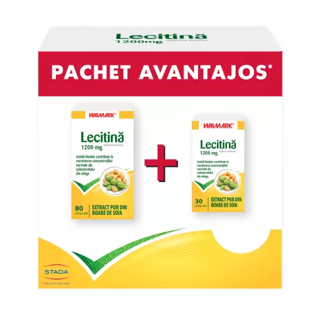 Lecitină, 80 + 30 capsule, 1200 mg, pachet promo, Walmark