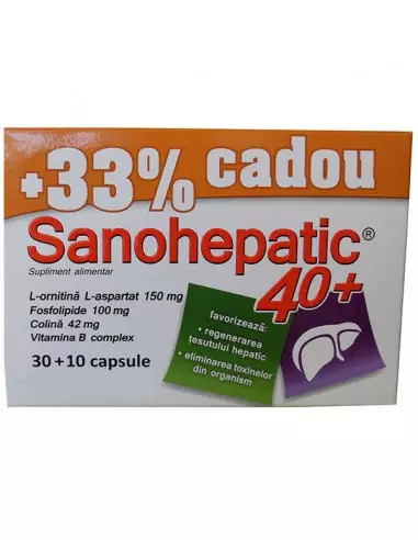 Sanohepatic 40+, 30 capsule + 10 capsule, pachet promo, Zdrovit