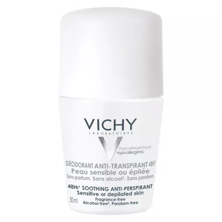 Deodorant  Roll-On Antiperspirant 48h Fără Parfum, 50 ml, Vichy