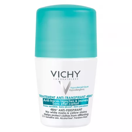 Deodorant Roll-On Anti-Urme, Antiperspirant 48h, 50 ml, Vichy
