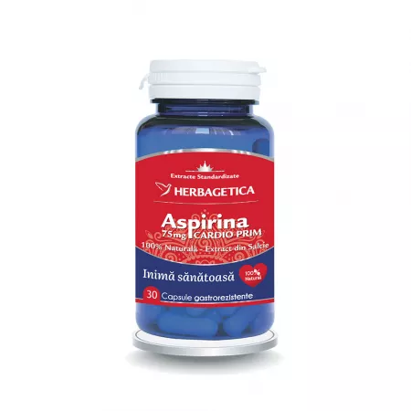 Aspirina Naturală Cardio Prim, 30 capsule, Herbagetica