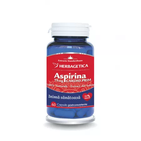 Aspirina Naturală Cardio Prim, 60 capsule, Herbagetica