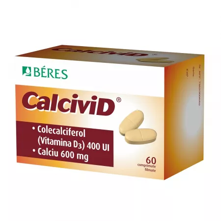 CalciviD, 60 comprimate filmate, 600 mg/400 UI, Béres