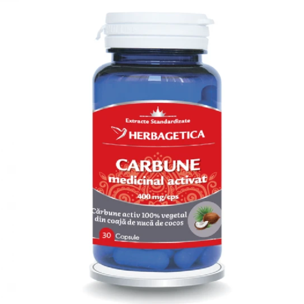 Cărbune Medicinal Activat, 30 capsule, Herbagetica