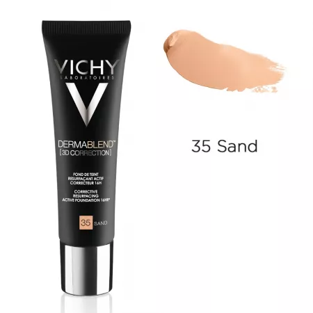 Dermablend 3D Correction, Fond de Ten Corector, Nuanta 35 Sand, 30 ml, Vichy