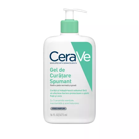 Gel de Curățare Spumant pentru Piele Normală-Grasă, 236 ml, CeraVe