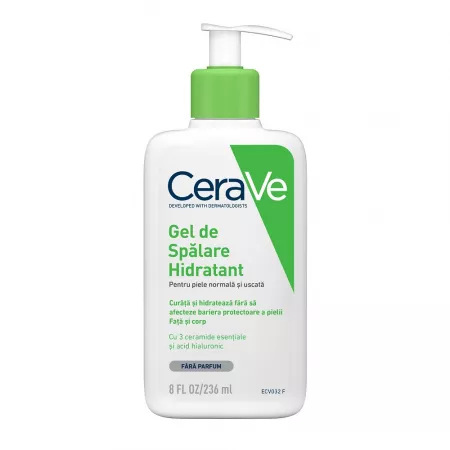 Gel de Spălare Hidratant pentru Piele Normală și Uscată, 236 ml, CeraVe
