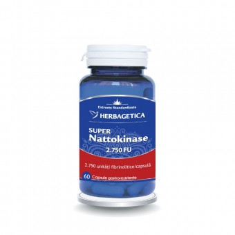 Super Nattokinase, 60 capsule, 2750 FU, Herbagetica