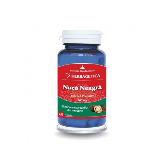Nucă Neagră, 60 capsule, Herbagetica