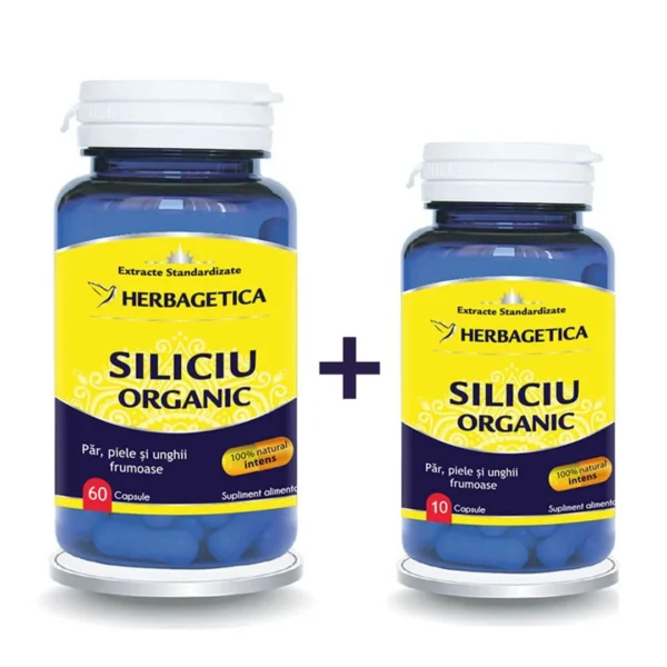 Siliciu Organic, 60+ 10 capsule, pachet promo, Herbagetica