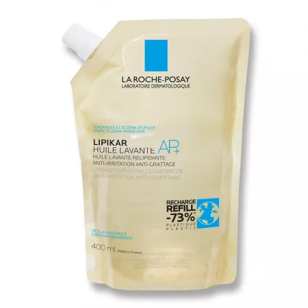 Ulei de Spălare Refill pentru Piele Sensibilă Lipikar AP+, 400 ml, La Roche-Posay