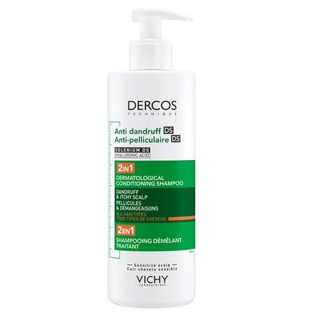 Dercos 2 in 1, Șampon și Balsam Antimătreață pentru Toate Tipurile de Păr, 390 ml, Vichy