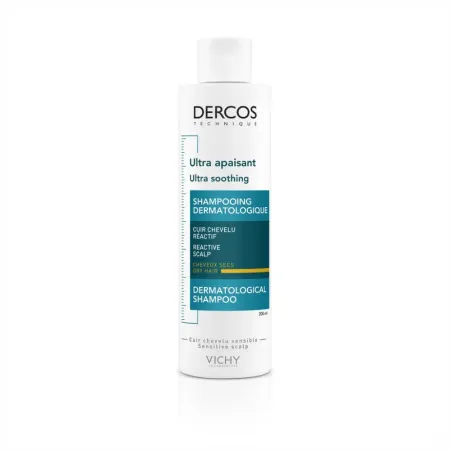 Dercos Ultra Soothing, Șampon Ultracalmant pentru Păr Normal și Uscat, 200 ml, Vichy
