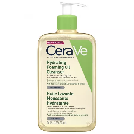 Ulei de Curățare Spumant și Hidratant pentru Piele Normal-Uscată, 473 ml, CeraVe