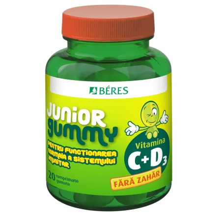 Vitamina C + D3 Junior, 20 comprimate gumate, Béres