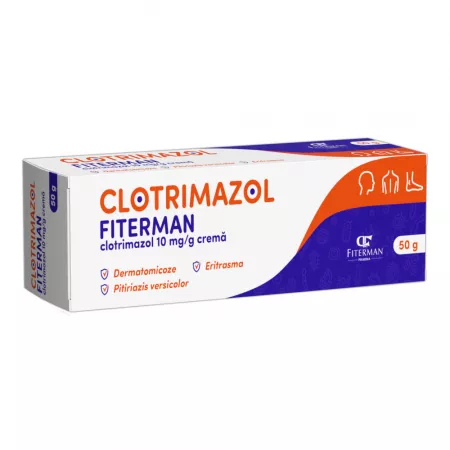Clotrimazol cremă, 10 mg/g, 50 g, Fiterman