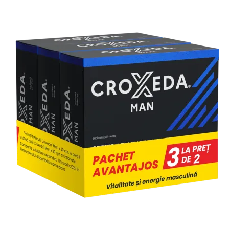 Croxeda Man, 3 x 30 comprimate filmate, pachet promo, Fiterman