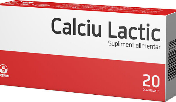 Calciu Lactic, 500 mg, 20 comprimate, Biofarm
