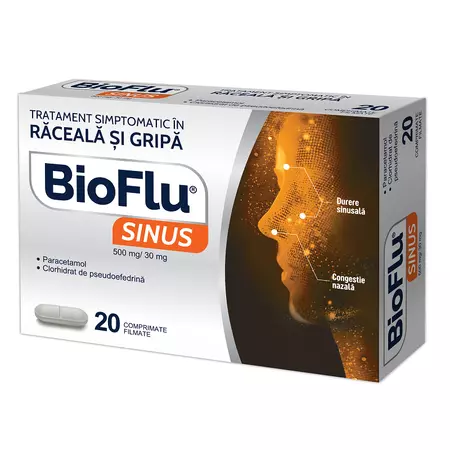 Bioflu Sinus, 20 comprimate, Biofarm