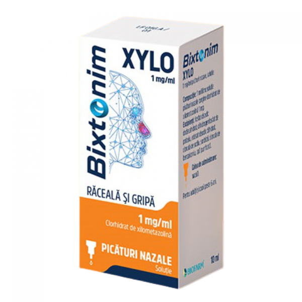 Bixtonim Xylo, 0,1%, soluție nazală picături, 10 ml, Biofarm
