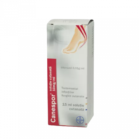 Canespor, soluție cutanată 10 mg/ml, 15 ml, Bayer