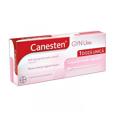 Canesten Gyn Uno 500 mg, 1 capsulă moale vaginală, Bayer