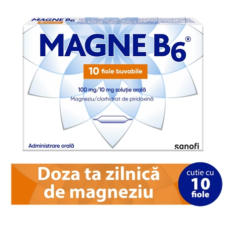 Magne B6, 100 mg/10 mg, 10 fiole buvabile, Sanofi