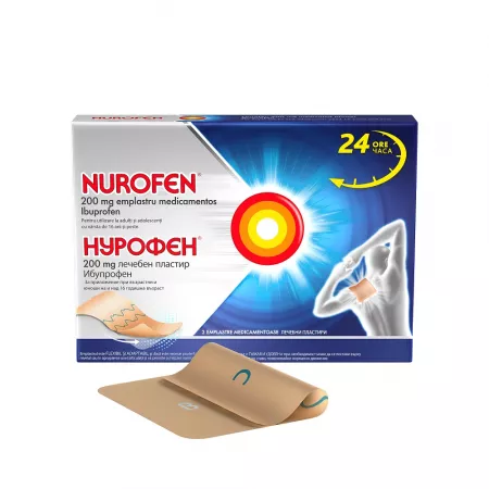 Nurofen Emplastru Medicamentos, 200 mg, 2 bucăți, Reckitt Benckiser Healthcare